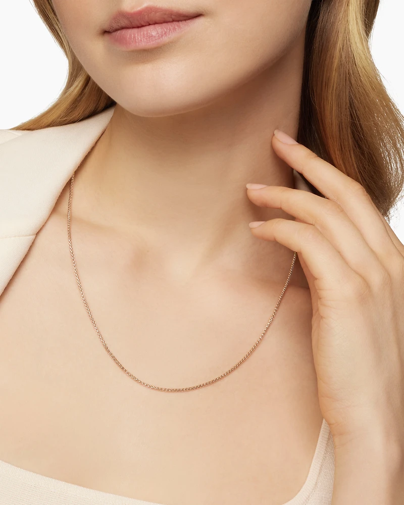 Box Chain Necklace in 18K Rose Gold