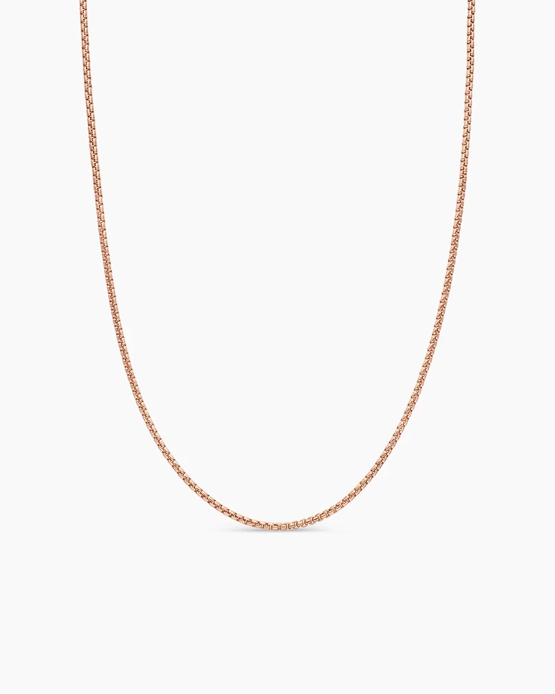 Box Chain Necklace in 18K Rose Gold