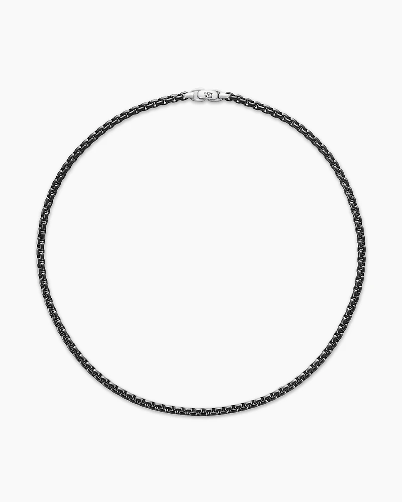 Box Chain Necklace with Stainless Steel and Sterling Silver
