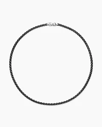 Box Chain Necklace with Stainless Steel and Sterling Silver