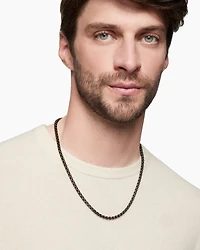 Box Chain Necklace with Stainless Steel and Sterling Silver