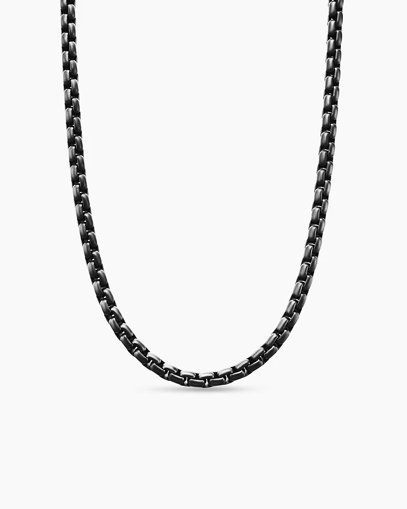 Box Chain Necklace with Stainless Steel and Sterling Silver