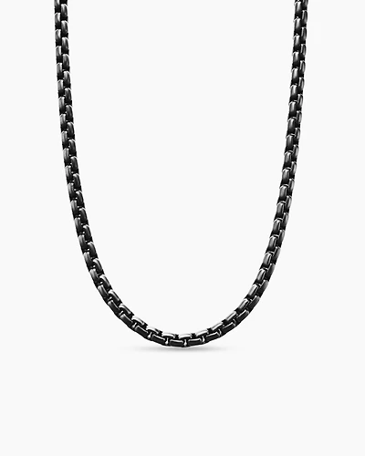 Box Chain Necklace with Stainless Steel and Sterling Silver