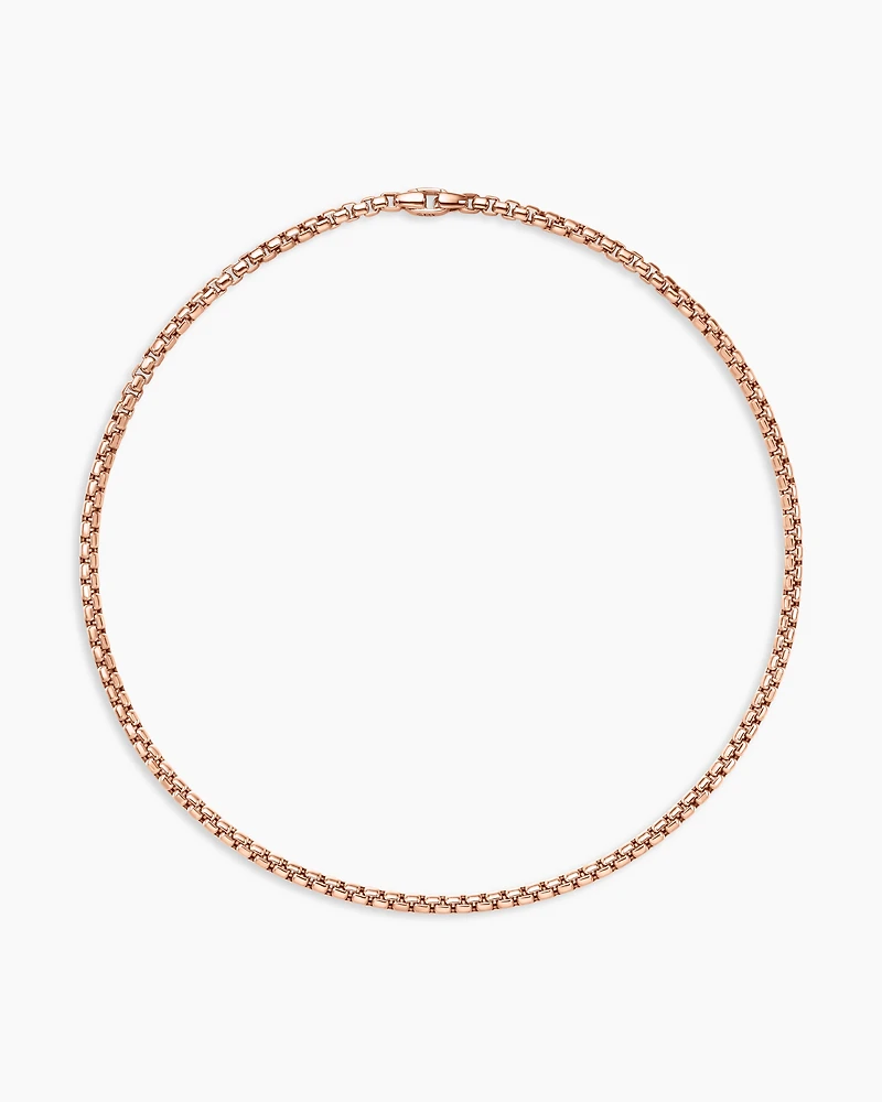 Box Chain Necklace 18K Rose Gold