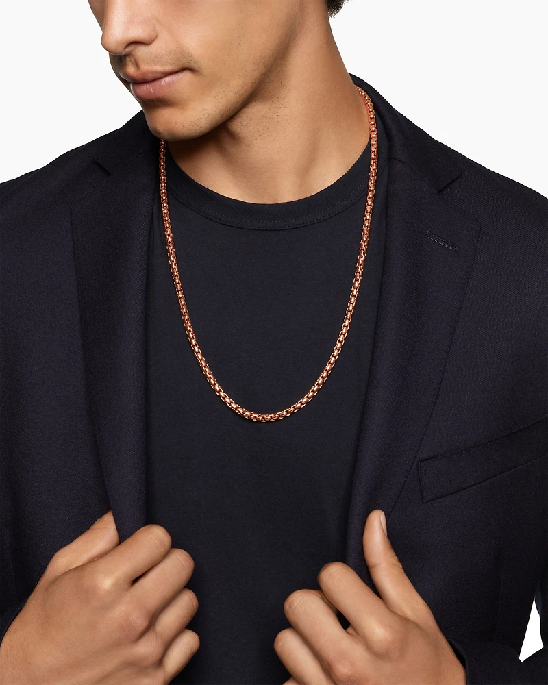Box Chain Necklace 18K Rose Gold