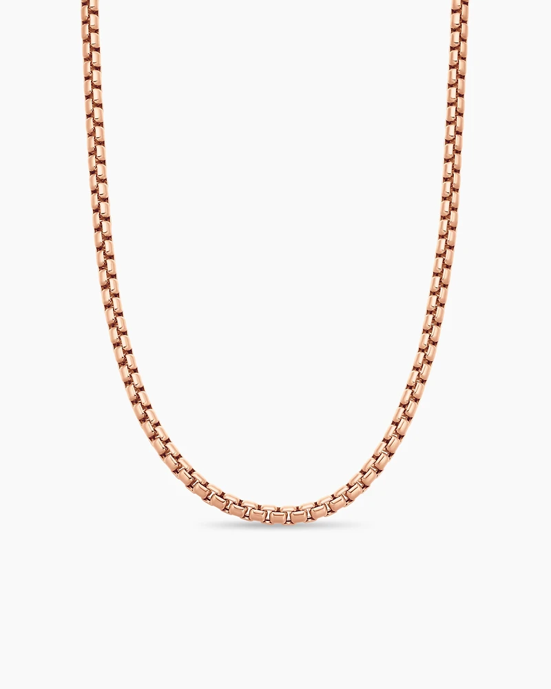Box Chain Necklace 18K Rose Gold