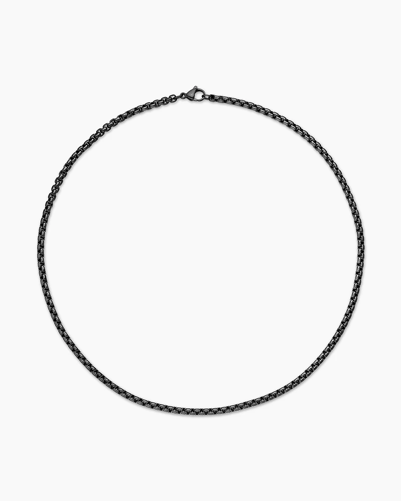 Darkened stainless steel chain necklace