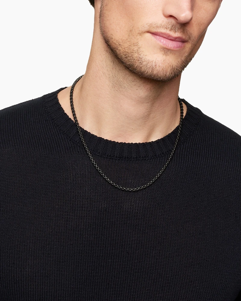 Darkened stainless steel chain necklace