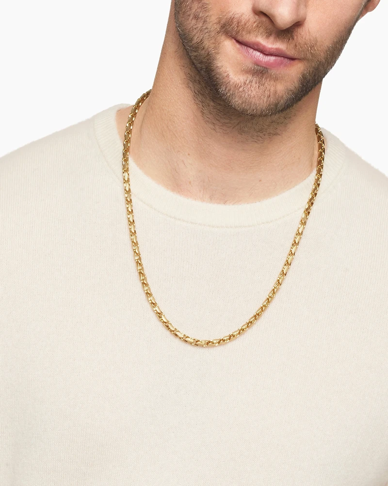 Fluted Chain Necklace 18K Yellow Gold