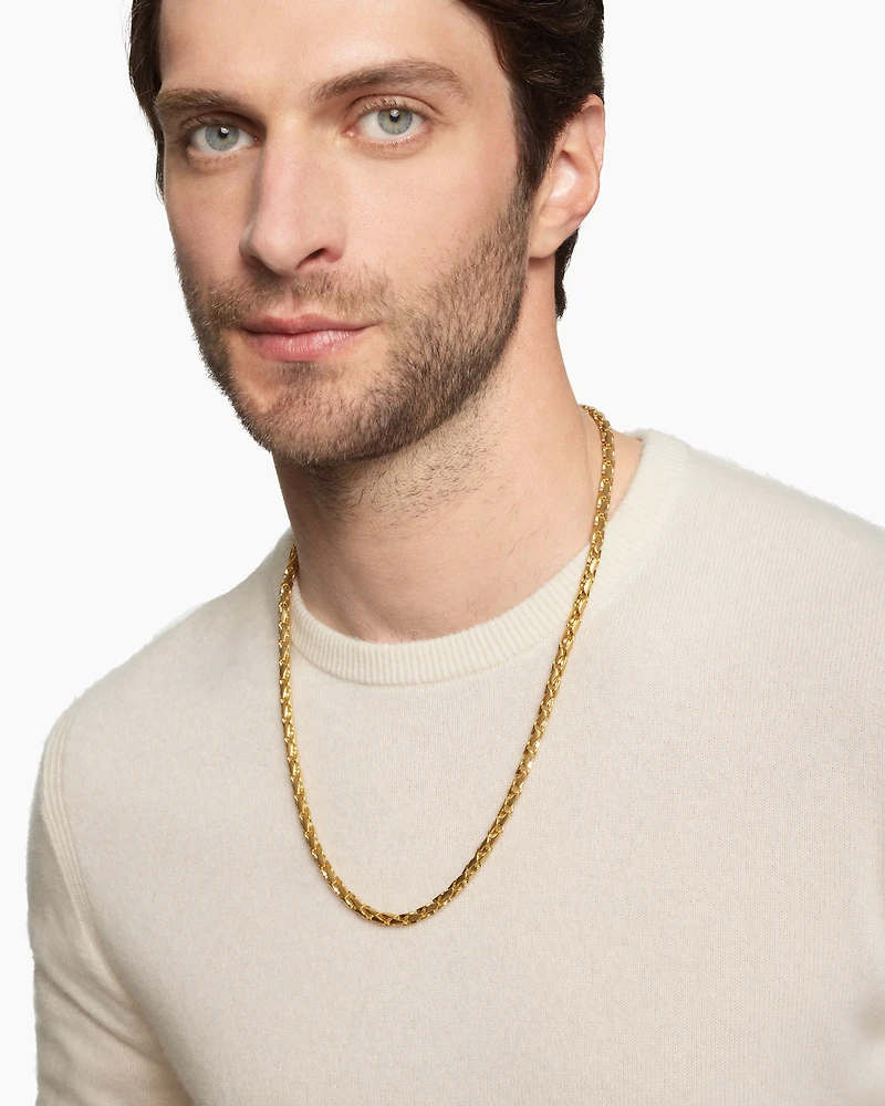 Fluted Chain Necklace 18K Yellow Gold