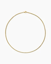 Box Chain Necklace Brushed 18K Yellow Gold