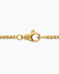 Box Chain Necklace Brushed 18K Yellow Gold