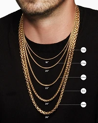 Box Chain Necklace Brushed 18K Yellow Gold