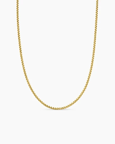 Box Chain Necklace Brushed 18K Yellow Gold