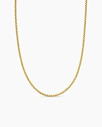 Box Chain Necklace Brushed 18K Yellow Gold