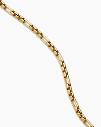 Open Station Box Chain Necklace 18K Yellow Gold