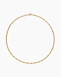 Open Station Box Chain Necklace 18K Yellow Gold