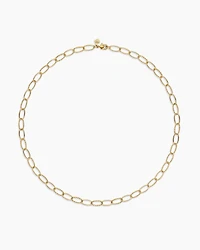 Stax Elongated Oval Link Necklace 18K Yellow Gold