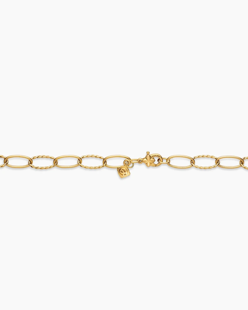 Stax Elongated Oval Link Necklace 18K Yellow Gold