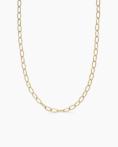 Stax Elongated Oval Link Necklace 18K Yellow Gold