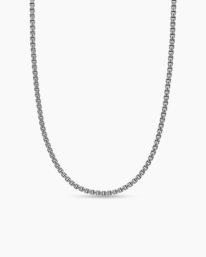 Double Box Chain Necklace Sterling Silver, 2.6mm