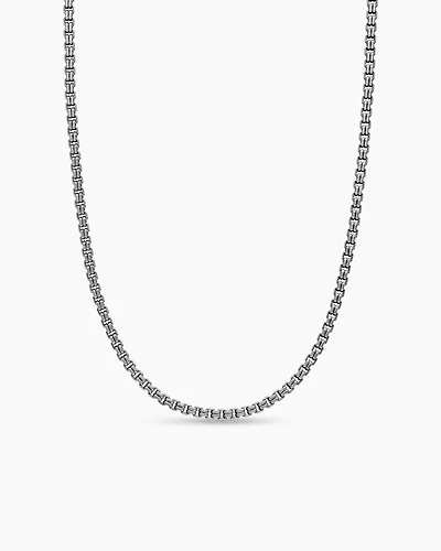 Double Box Chain Necklace Sterling Silver, 2.6mm