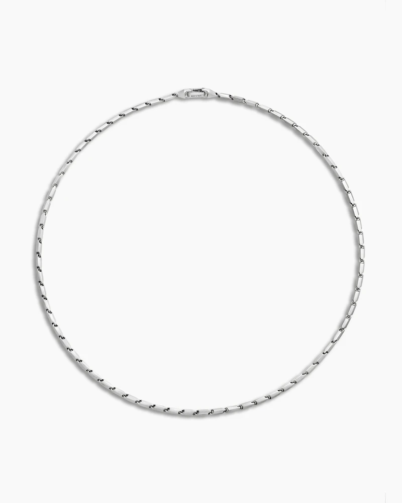 Faceted Link Necklace Sterling Silver, 3mm