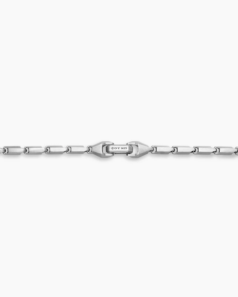 Faceted Link Necklace Sterling Silver, 3mm