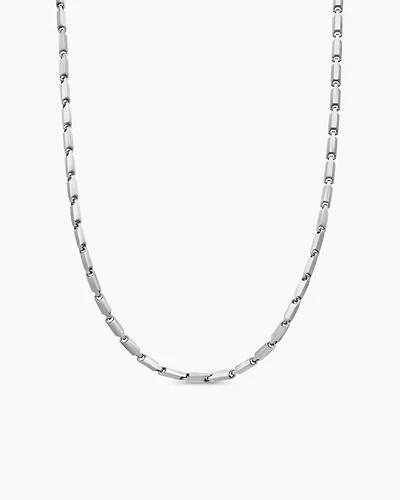 Faceted Link Necklace Sterling Silver, 3mm