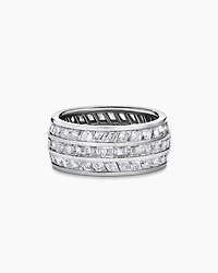 Deco Stone Band Ring Platinum with Diamonds