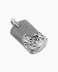 Waves Tag in Sterling Silver, 35mm