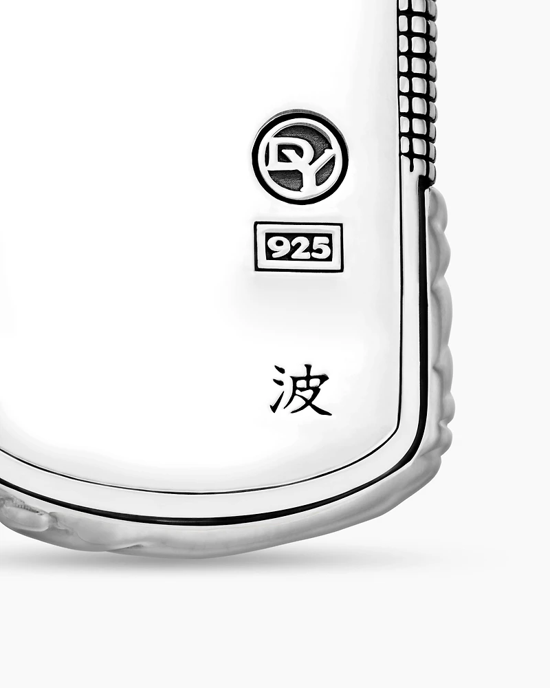 Waves Tag in Sterling Silver, 35mm