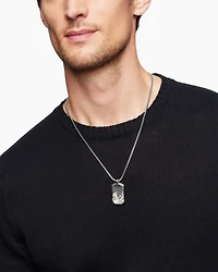 Waves Tag in Sterling Silver, 35mm