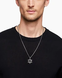 Streamline® Star of David Pendant in Sterling Silver with Black Diamonds, 25mm