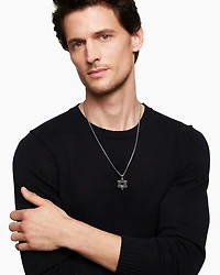 Streamline® Star of David Pendant in Sterling Silver with Black Diamonds, 25mm