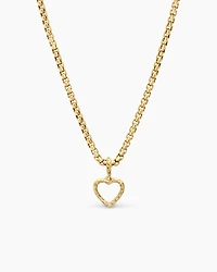 Heart Amulet in 18K Yellow Gold with Diamonds, 11mm