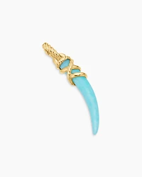 Tusk Amulet with Amazonite and 18K Yellow Gold, 42mm
