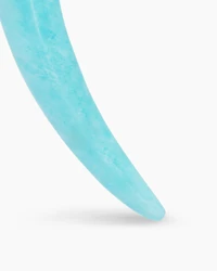 Tusk Amulet with Amazonite and 18K Yellow Gold, 42mm