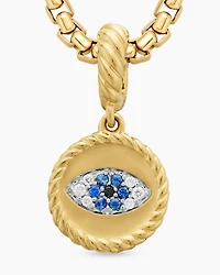 Evil Eye Amulet in 18K Yellow Gold with Pavé, 18.8mm