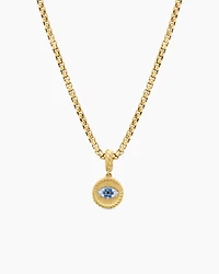 Evil Eye Amulet in 18K Yellow Gold with Pavé, 18.8mm