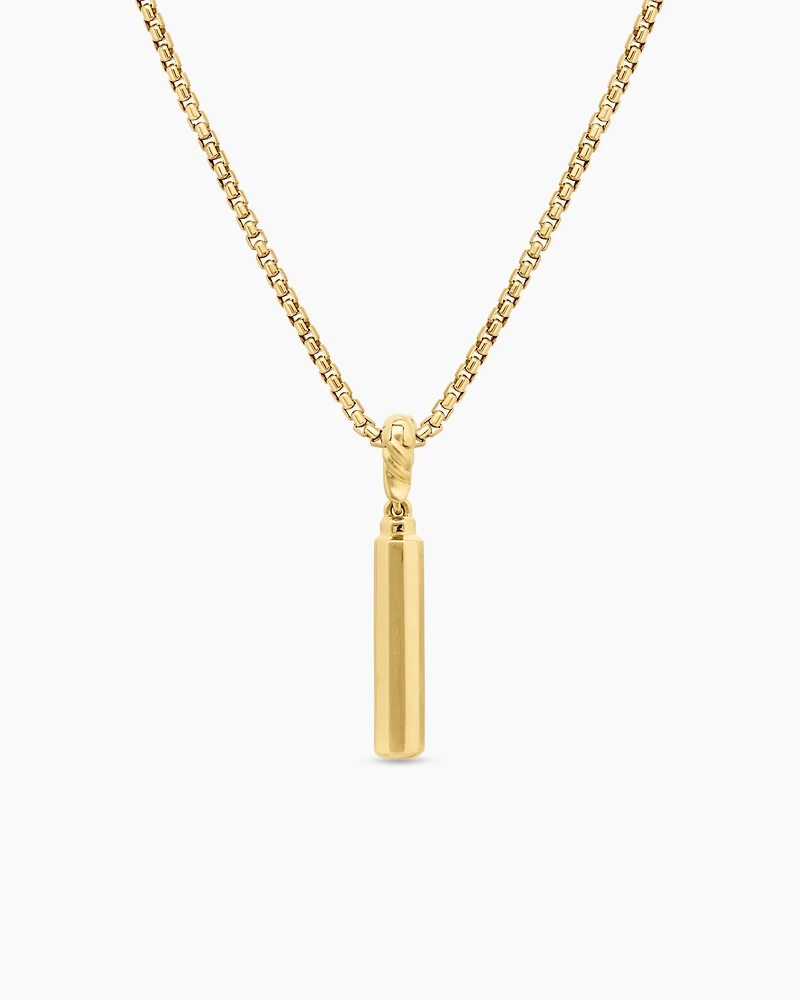Barrel Amulet in 18K Yellow Gold with Diamonds, 27mm