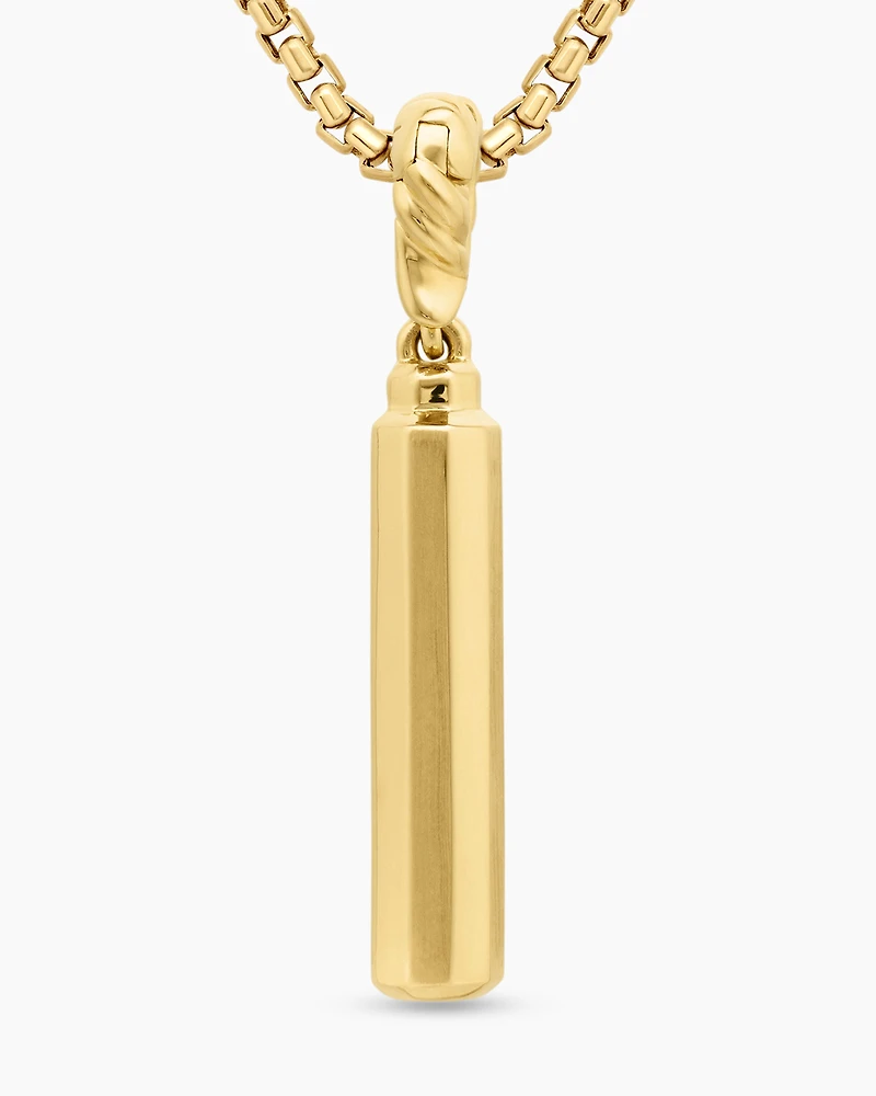 Barrel Amulet in 18K Yellow Gold with Diamonds, 27mm