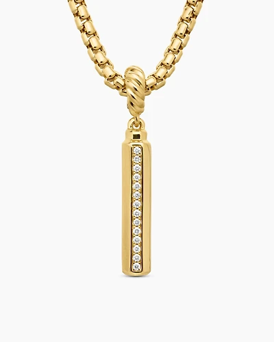Barrel Amulet in 18K Yellow Gold with Diamonds, 27mm