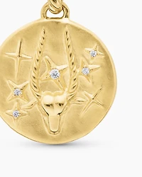 Capricorn Amulet in 18K Yellow Gold with Diamonds, 28.7mm