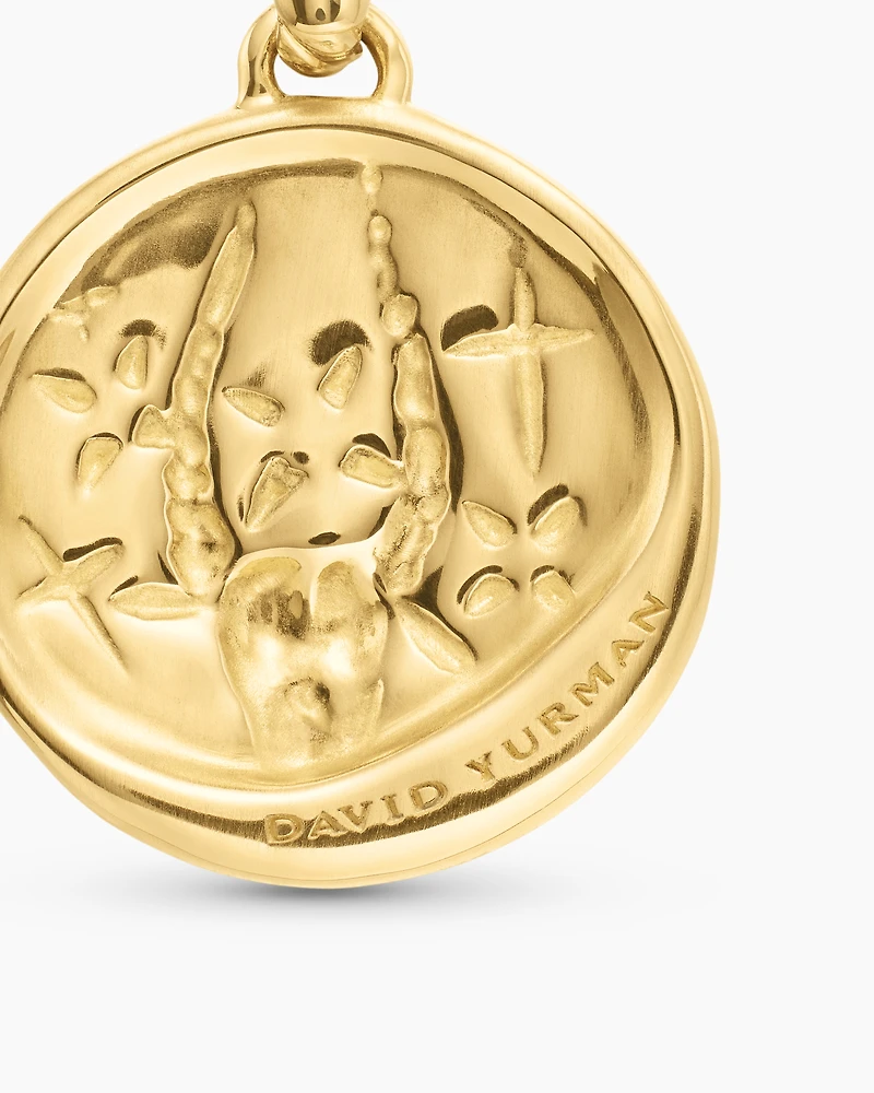 Capricorn Amulet in 18K Yellow Gold with Diamonds, 28.7mm