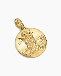 Aquarius Amulet in 18K Yellow Gold with Diamonds, 28.7mm