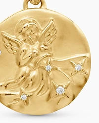 Aquarius Amulet in 18K Yellow Gold with Diamonds, 28.7mm