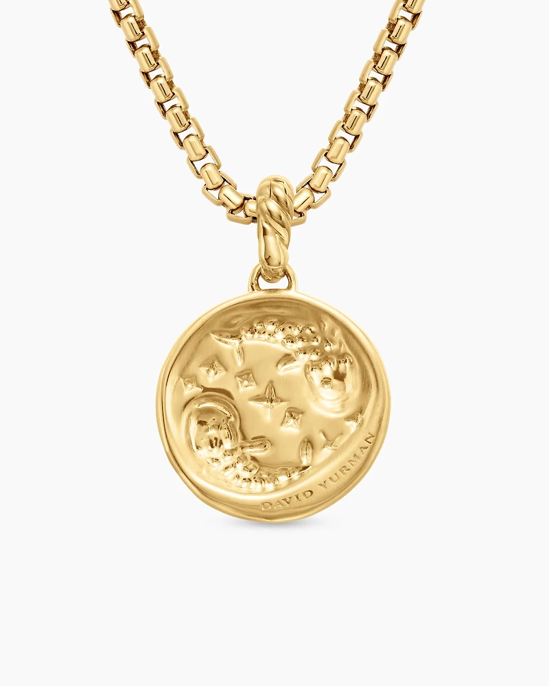 Pisces Amulet in 18K Yellow Gold with Diamonds, 28.7mm