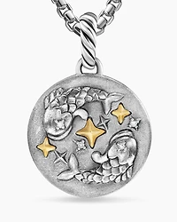 Pisces Amulet in 18K Yellow Gold with Diamonds, 28.7mm