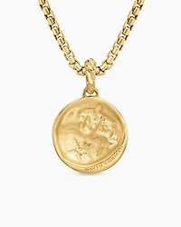 Aries Amulet in 18K Yellow Gold with Diamonds, 28.7mm